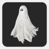 Sticker Carré Drôle Fantôme D'Halloween Dessin Passé (Devant)