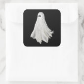 Sticker Carré Drôle Fantôme D'Halloween Dessin Passé (Sac)