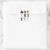 Sticker Carré Drôle Halloween caractères Dabbing (Sac)