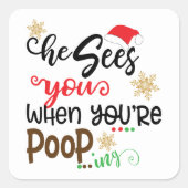 Sticker Carré drôle, il te voit quand tu caches (Devant)