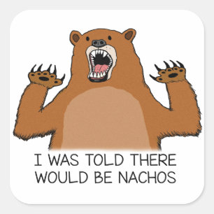 Sticker Carré Drôle j'ai été dit qu'il y aurait ours de Nacho
