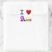 Sticker Carré Drôle J'Aime L'Art Slime (Sac)