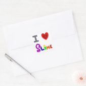 Sticker Carré Drôle J'Aime L'Art Slime (Enveloppe)