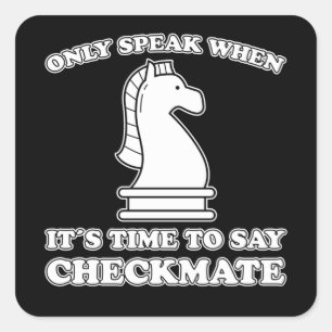 Sticker Carré Drôle jeu d'échecs jeu d'échecs amusant Joueur 