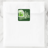 Sticker Carré Drôle Jour de la Saint Patrick irlandais (Sac)