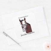 Sticker Carré Drôle Laughing Horse Art Custom Bookplate (Enveloppe)