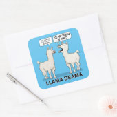 Sticker Carré Drôle Llama Drama (Enveloppe)