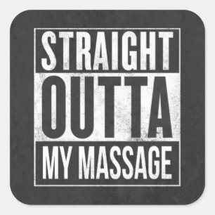 Sticker Carré Drôle Massage Thérapie Cadeau Client