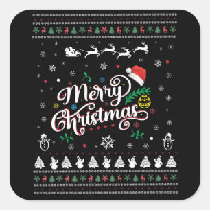 Sticker Carré Drôle Mauvais Joyeux Noël