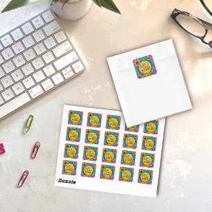 Sticker Carré Drôle Mec Soyez Génial Gentillesse Florale