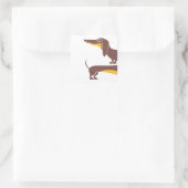 Sticker Carré Drôle mignon dachshund pour parent chien long (Sac)