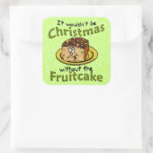 Sticker Carré Drôle Noël Cartoon Fruitcake (Sac)