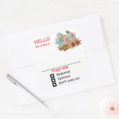 Sticker Carré Drôle Nom de la fête Balise Badge Noël (Enveloppe)