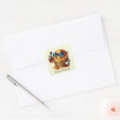 Sticker Carré Drôle pancake breakfast ajouter du texte (Enveloppe)