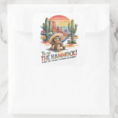 Sticker Carré Drôle Parti de la retraite de l'Ouest (Sac)