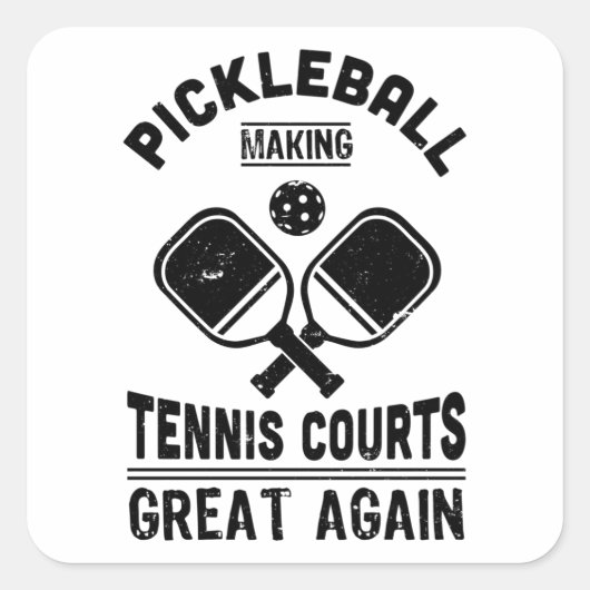 Sticker Carré Drôle Pickleball Great again Dink Cadeau (Devant)