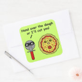 Sticker Carré Drôle Pizza Cutter Dough Pun (Enveloppe)