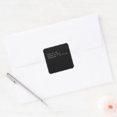 Sticker Carré Drôle Programmeur Coding Poem Coding Cadeau (Enveloppe)