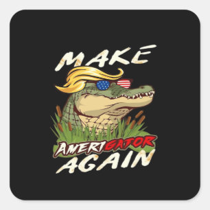 Sticker Carré Drôle Rendre Amerigator Donald Parody Américain