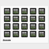 Sticker Carré Drôle Retraite Pickleball Dink (Feuille)