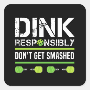 Sticker Carré Drôle Retraite Pickleball Dink