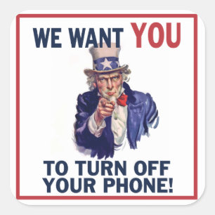 Sticker Carré Drôle Silence Ton oncle de téléphone Sam