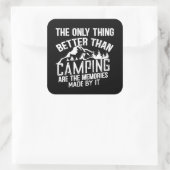 Sticker Carré Drôle slogan de camping été citations (Sac)