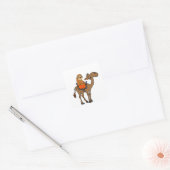 Sticker Carré Drôle Sloth Riding Camel Cartoon (Enveloppe)