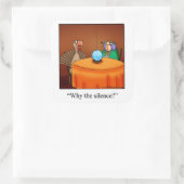 Sticker Carré Drôle Thanksgiving "Pourquoi le silence ?" Autocol (Sac)