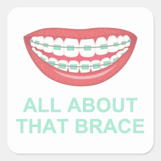 Sticker Carré Drôle tout sur la brace Spoof (Devant)