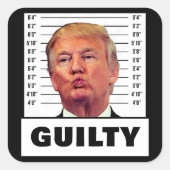 Sticker Carré Drôle Trump coupable (Devant)