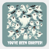 Sticker Carré Drôle, vous avez été hébergé fantômes en vol (Devant)