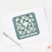 Sticker Carré Drôle, vous avez été hébergé fantômes en vol (Enveloppe)