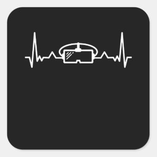 Sticker Carré Drôle VR Heartbeat Virtual Reality Don