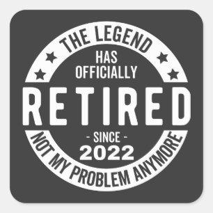 Sticker Carré drôles retraite, retraités, pompier à la retrai