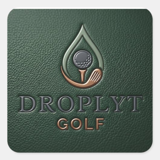 Sticker Carré Droplyt Golf Heritage Vert  (Devant)