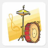 Sticker Carré Drum et musique Cymbal Percussion Art (Devant)