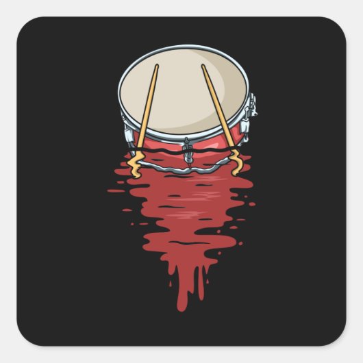 Sticker Carré Drummer Cadeaux Hommes Drumming Cadeaux Percussion (Devant)