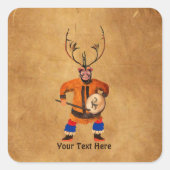 Sticker Carré Drumming Shaman (Devant)