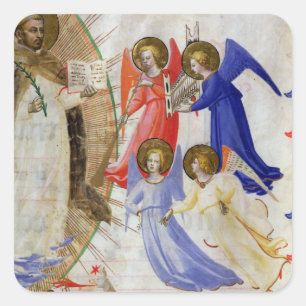Sticker Carré ds 558 f.67v St Dominic avec quatre anges