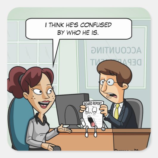 Sticker Carré du jeu de mots du conseil d'administ (Devant)