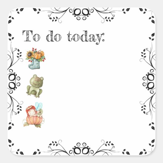 Sticker Carré du journal de puces de printemps ou  (Devant)