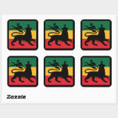 Sticker Carré du Lion de Juda Rastafari (Feuille)