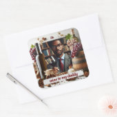 Sticker Carré Du vin pour mon papa (Enveloppe)