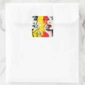 Sticker Carré Dual pop art portrait  (Sac)
