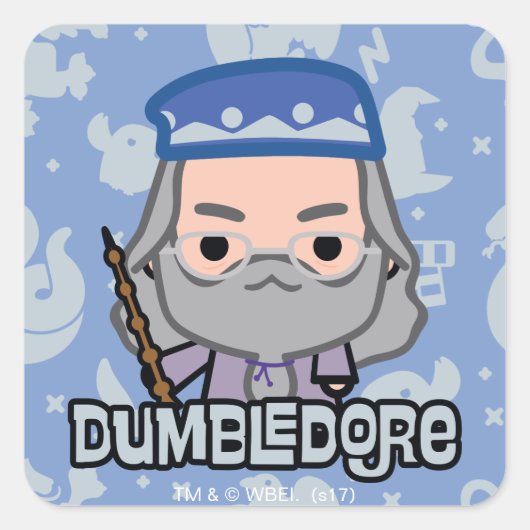 Sticker Carré Dumbledore Cartoon Caractère Art (Devant)