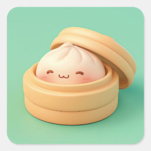 Sticker Carré Dumpling vape Clay heureux