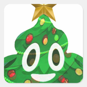 Sticker Carré Dunette Emoji d'arbre de Noël