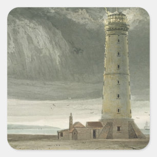 Sticker Carré Dungeness Lighthouse, frais 'A voyage Around Great