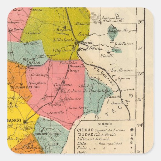 Sticker Carré Durango, Mexique (Devant)